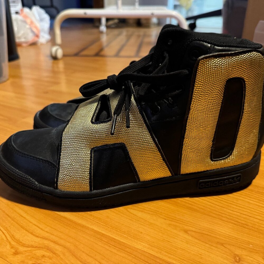 Adidas Jeremy Scott Black and Gold Sneakers